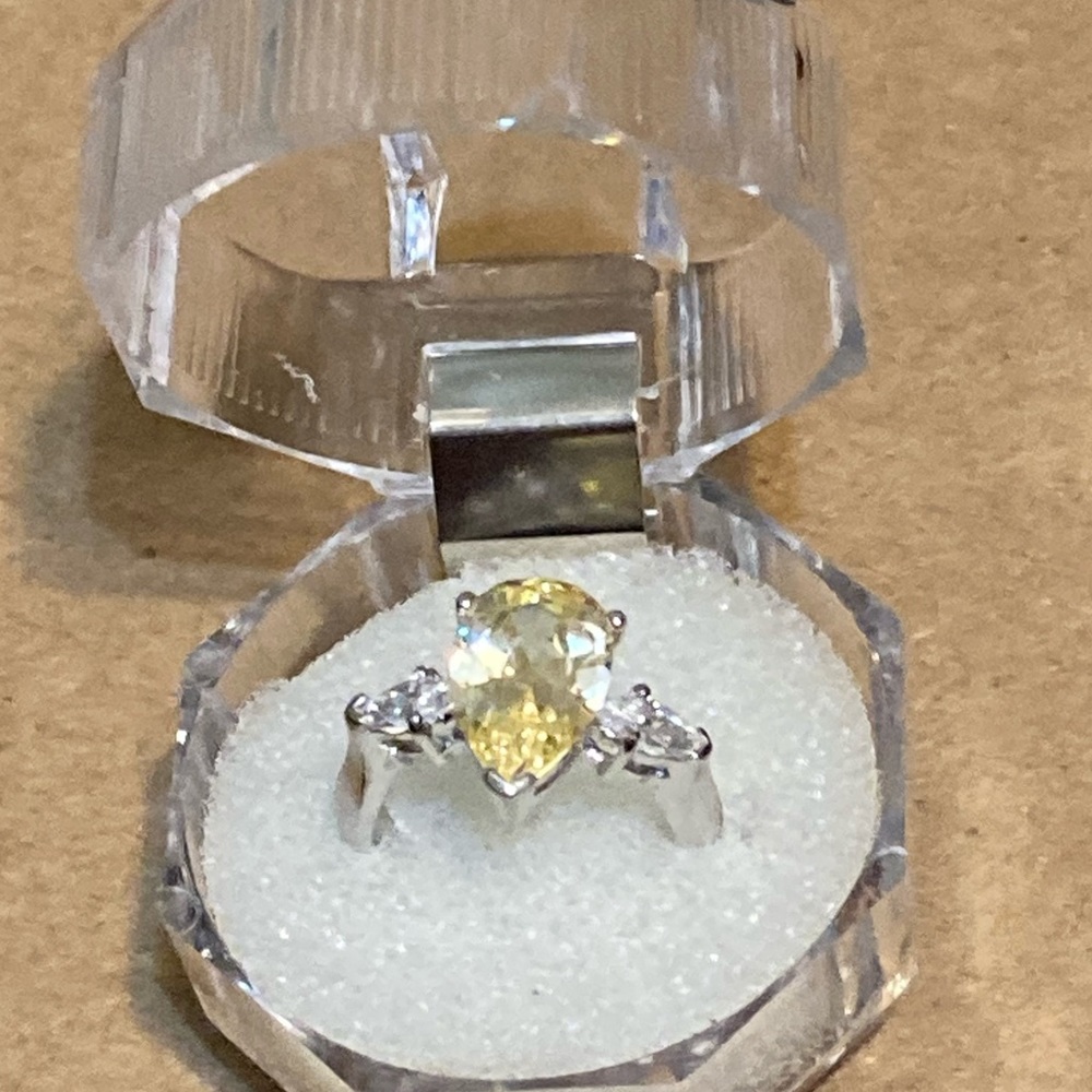 Stunning RSC 925, Citrine teardrop ring - Picture 2 of 5
